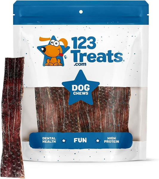 Esophagus Dog Treats - (12 Inches - 20 Count) 100% Natural, Flat Gullet Sticks for Dogs, Beef Jerky Dog Treats Strips, NO Preservatives, Hormones, or Antibiotics