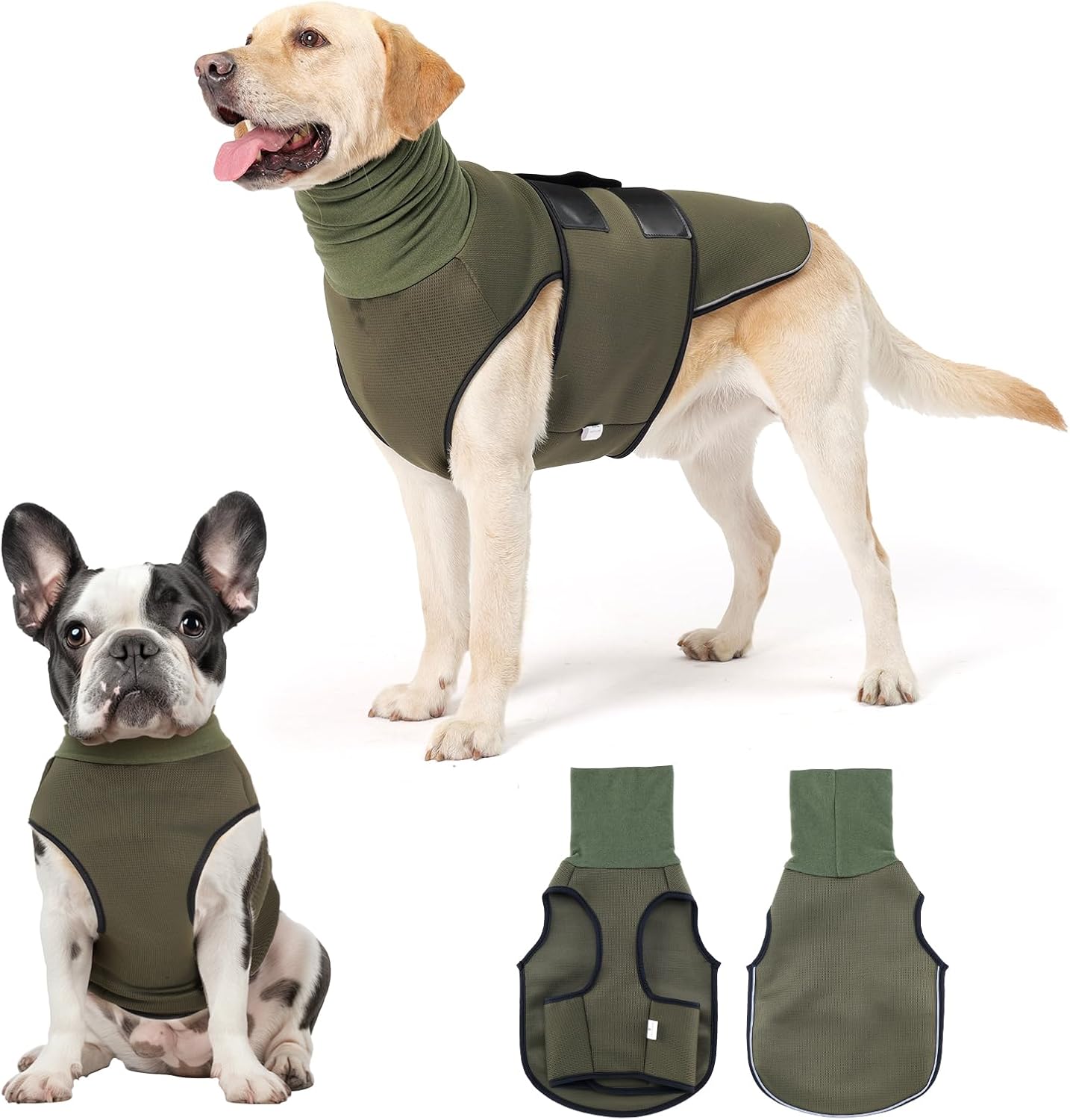 Dog Anxiety Vest and Coat, Skin-Friendly Anxiety Calming Hoodie with Ear Wrap, Dog Jacket for Thunder, Fireworks, Travel, Vet Visits and Separation - Keep Pet Calm Without Medicine & Training