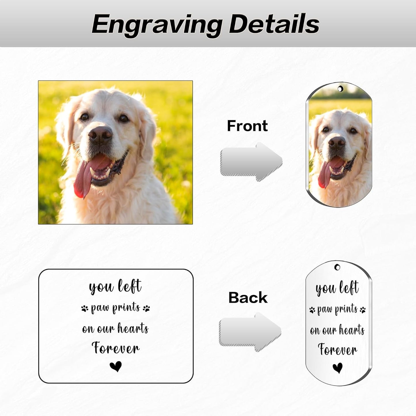 Pet Memorial Gifts for Dogs Cats, Custom Pet Memorial Keychain with Photo and Name, Sympathy Gift for Loss of Dog, Passing Away Gifts for Loss of Cat, Bereavement Remembrance Pet Loss Gift for Friend