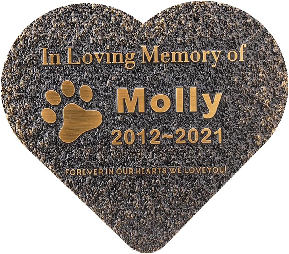 Pet Memorial Stone Plaque Pet Headstone,Customize Indoor/Outdoor Garden Plaque Grave Markers with Pet Name,Personalized Cat Dog Memorial Plaques,Loss of Pet Sympathy Gift-Acrylic Material