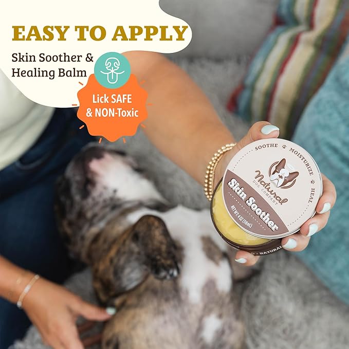 Natural Dog Company Skin Soother Balm for Dogs – 1oz Tin All Natural Hot Spot & Rash Relief – Organic Itchy Skin Soothing Moisturizer for Dry, Red, Crusty Skin – Lick-Safe Dog Balm, Made in USA