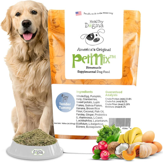 Healthy Dogma - PetMix Dehydrated Dog Food - Food for Dog Sensitive Stomach - Clean Ingredient Dog Meal - No Preservatives, Homemade Dog Food (Tender Tummy, 10lbs)
