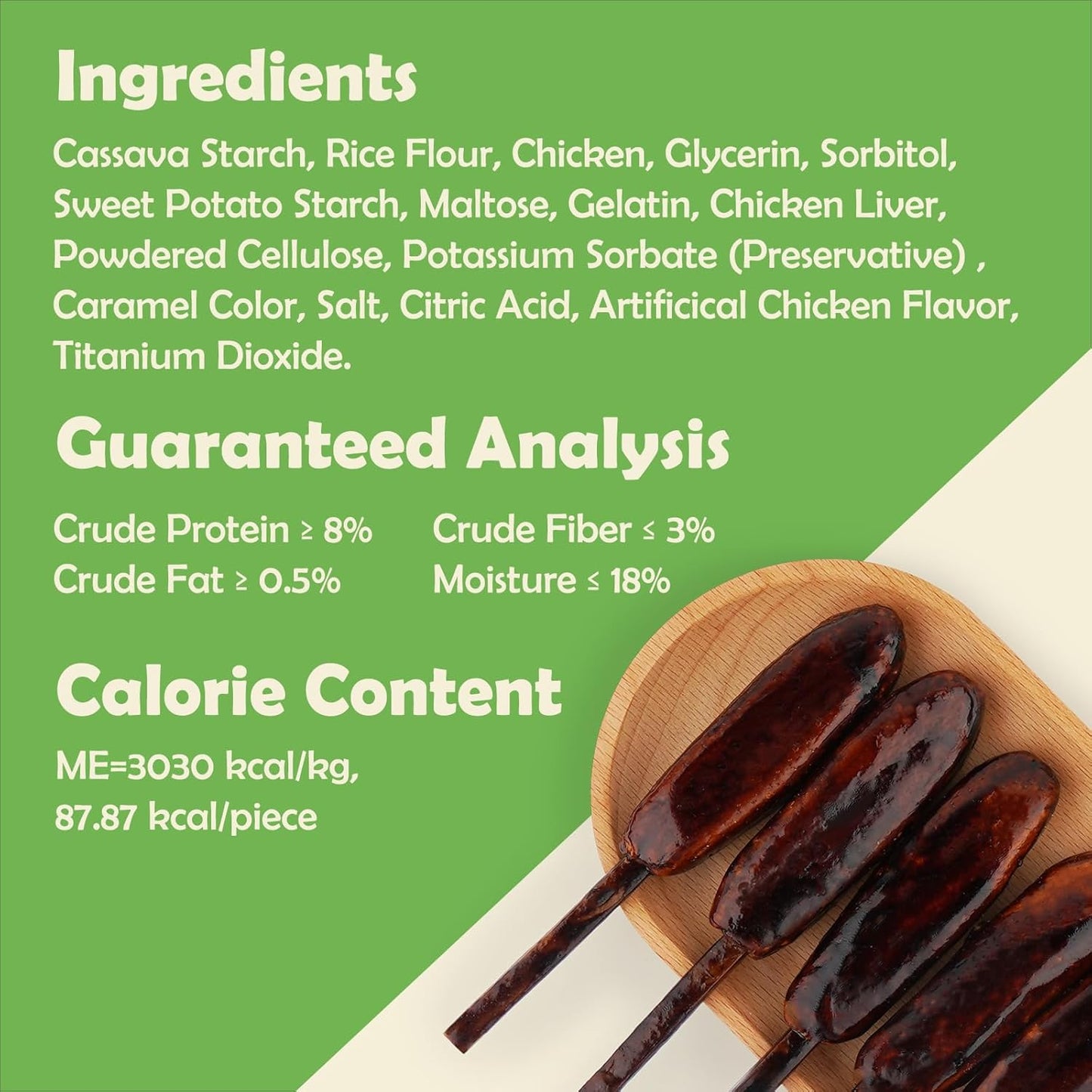 MON2SUN Dog Treats 5 Inch Chicken Kabobs Treats, Rawhide-Free, Easy to Digest, Low Fat for Small Dogs, 21.2 oz (20 Count)