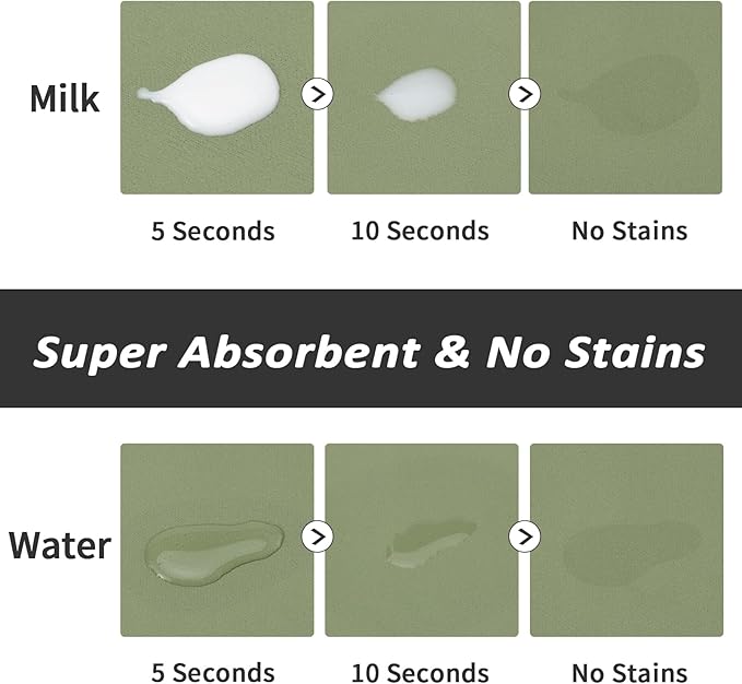 Pet Feeding Mat - Absorbent Dog Mat for Food and Water, No Stains Cat Bowl Mat, Easy to Clean Pet Placemats, Quick Dry Dog Water Dispenser Mat for Messy Drinkers | Green 12"x 19"