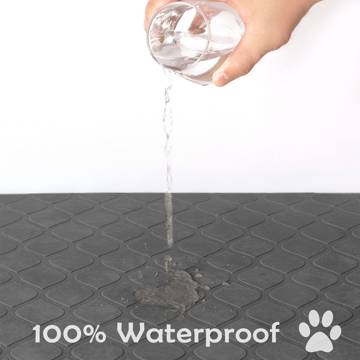 fuguitex Waterproof Dog Blanket Bed Cover Dog Crystal Velvet Moroccan Fuzzy Cozy Plush Pet Blanket Throw Blanket for Couch Sofa(82 * 102 inch, Dark Grey+Grey)