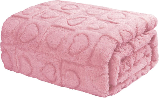 gogobunny Calming Plush Dog Cat Blanket 300GSM Coral Fleece, Ultra-Soft Machine Washable Pet Bedding for Small Medium Dogs Cats Puppies Kittens (Pink, 25x35)