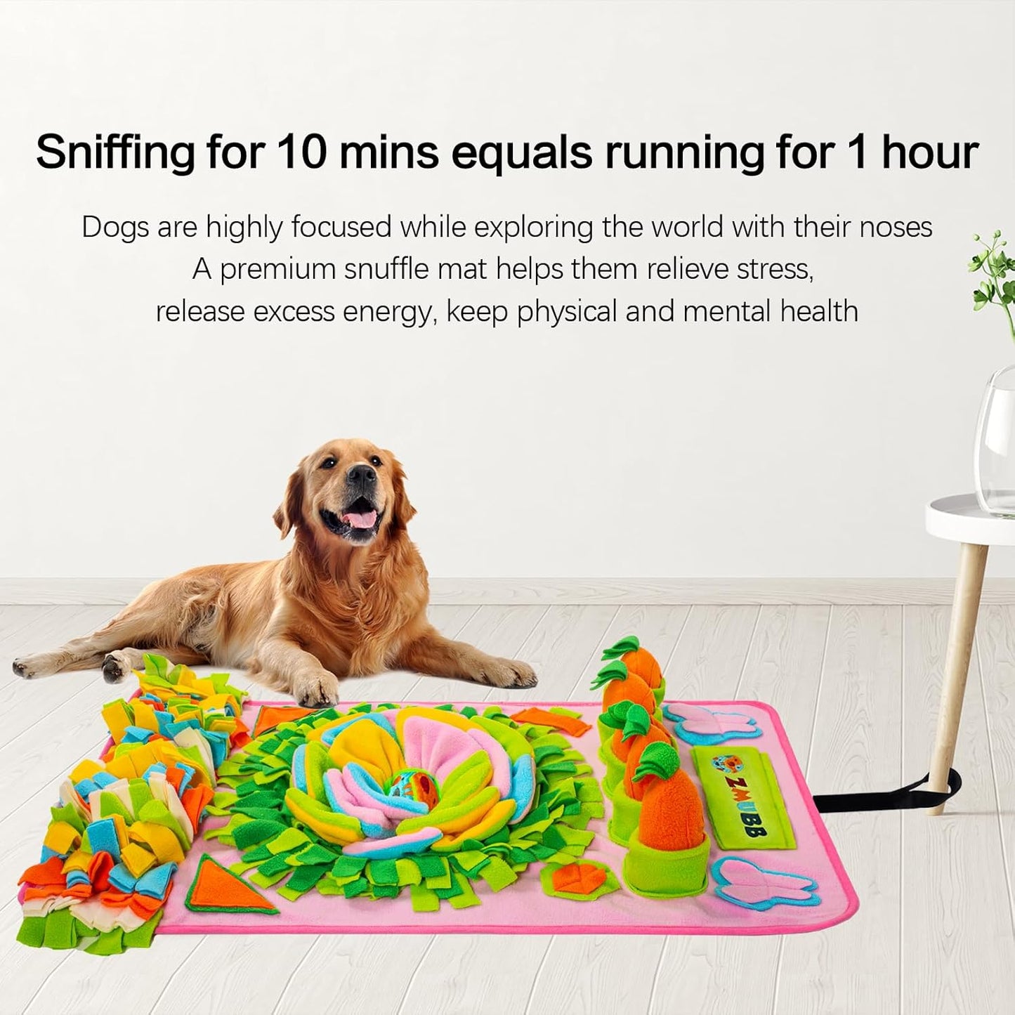Pet Snuffle Mat for Dogs Sniff Mat Nosework Feeding Mat Slow Feeder Interactive Dog Puzzle Toys for Training and Stress Relief Encourages Natural Foraging Skills (31''x19''（Pink）)