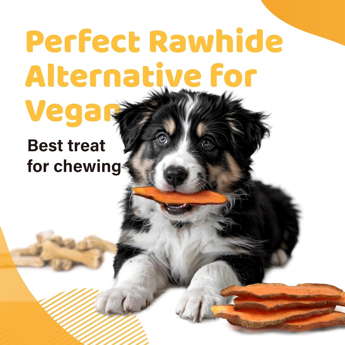 iPaw Sweet Potato Chews, Single Ingredient Dog Treats for Vegetarian, All Natural Human Grade Puppy Chew, Rawhide Alternative, Hypoallergenic, Easy to Digest