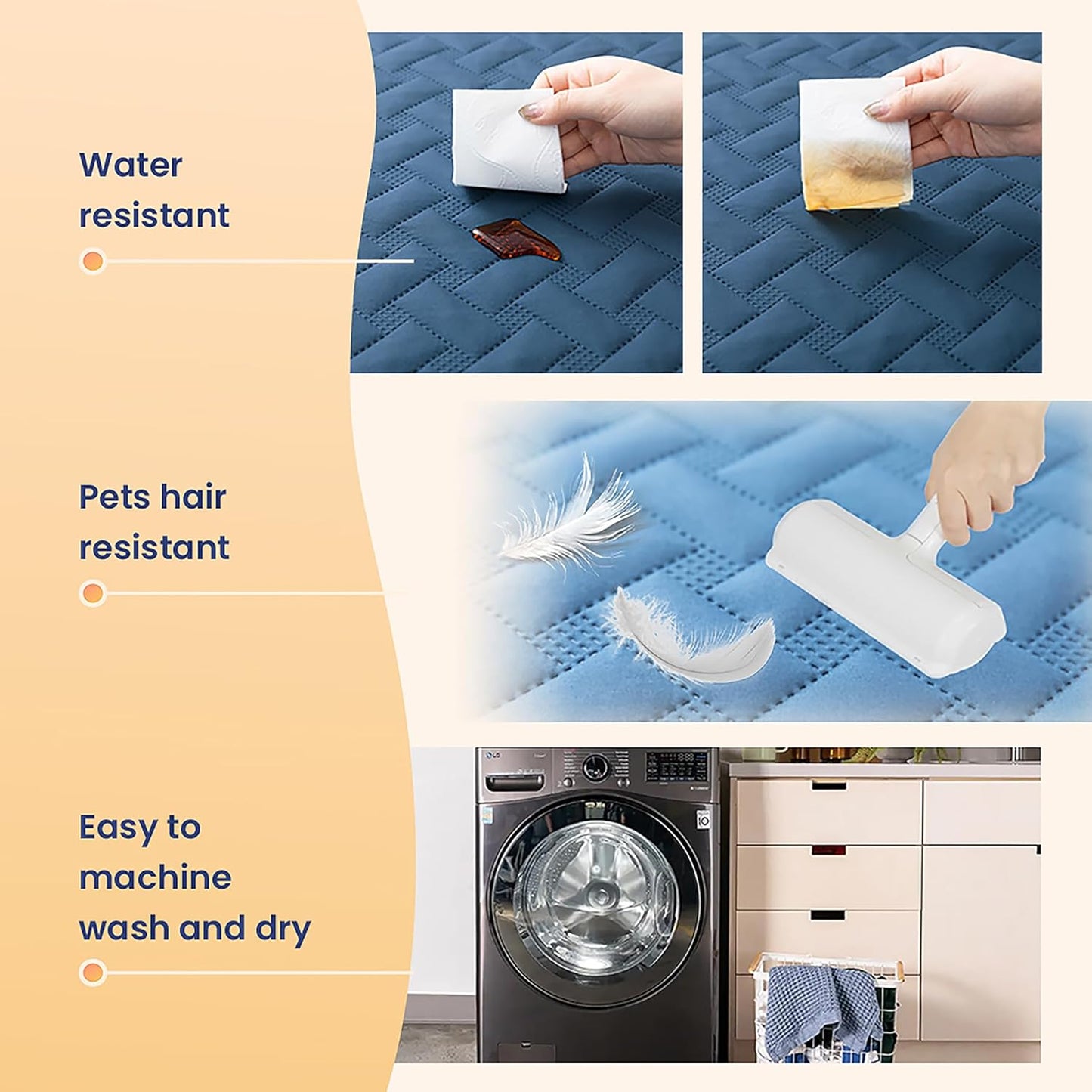 gogobunny 100% Double Sided Waterproof Dog Blanket Soft Pet Bed Cover Reversible Protect Furniture Couch Sofa Car for Puppy Cat Kids (Dark Blue/Light Blue, 40x50 Inch (Pack of 1))