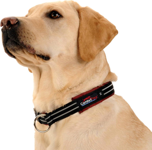 ComfortFlex Martingale Collar - Made in The USA - 1.5" Wide, Reflective, Adjustable, Fully Padded Nylon, Gentle Control, Escape-Proof, Limited Slip Design, Medium, Bordeaux