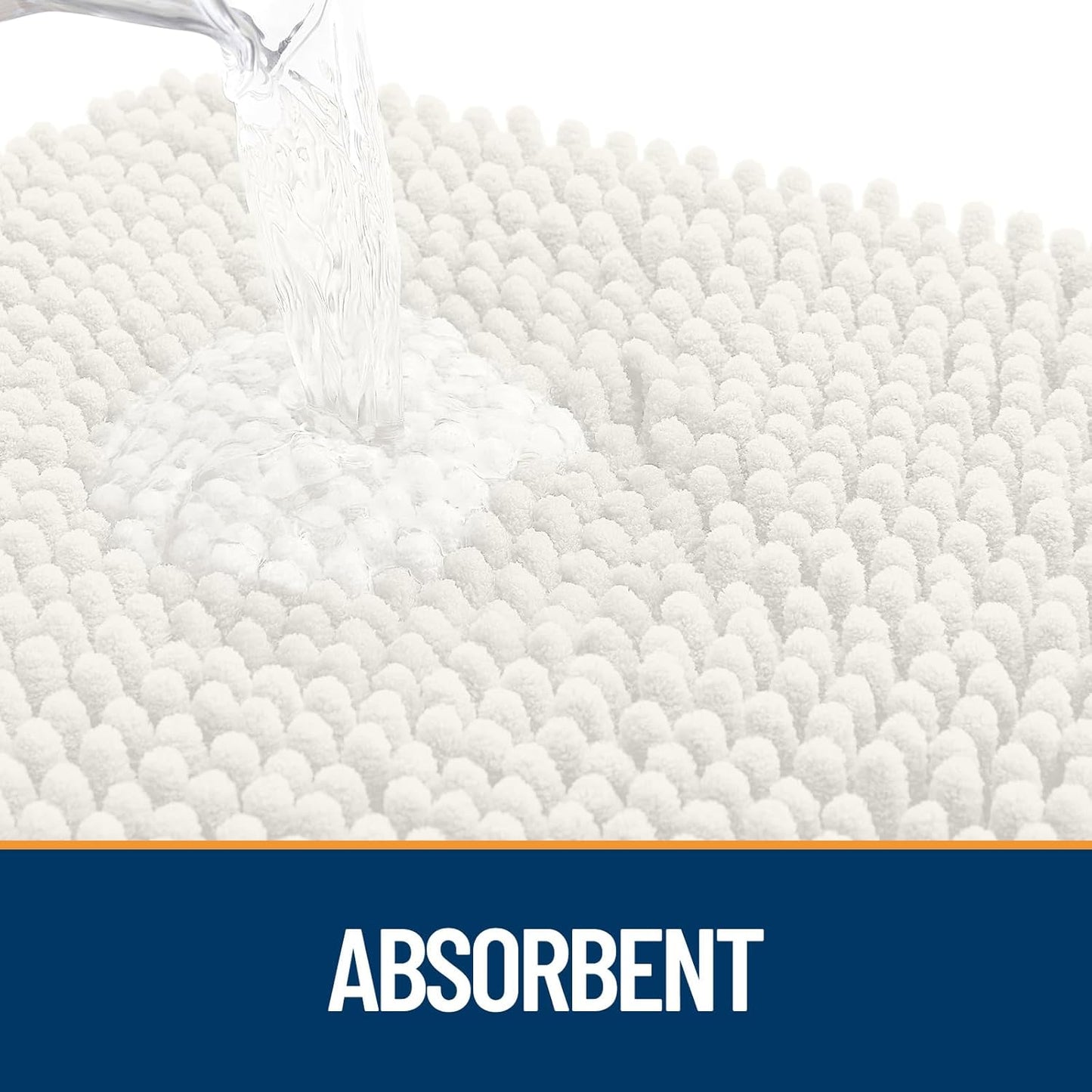 OLANLY Dog Door Mat for Muddy Paws 47x20, Absorbs Moisture and Dirt, Absorbent Non-Slip Washable Doormat, Quick Dry Chenille Mud Mat for Dogs, Entry Indoor Entryway Carpet for Inside Floor, Ivory