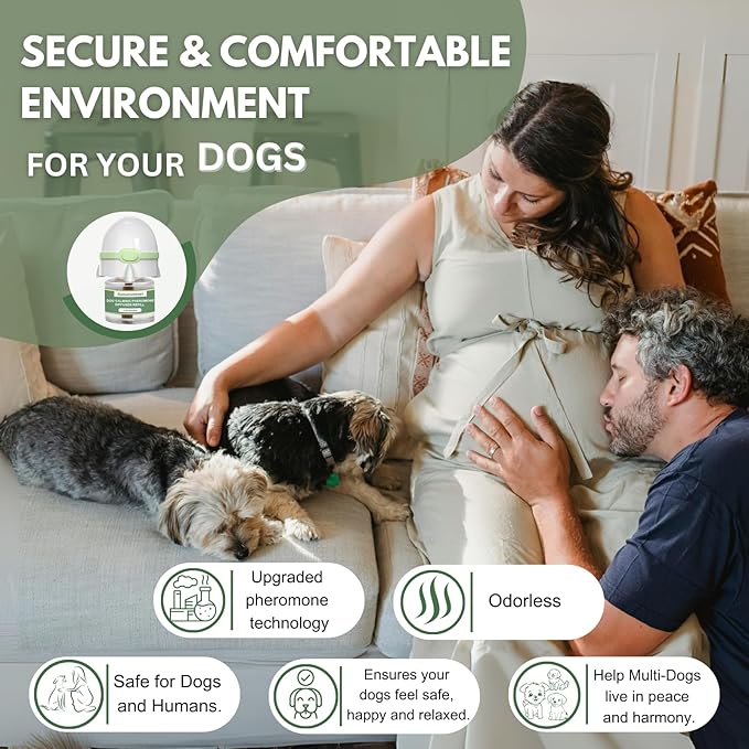 8-in-1 Dog Calming Pheromone Diffuser Kit – Pet Stress Support (2 Plug-Ins + 6 x 48ml Refills), Helps Calm Dogs During Thunderstorms, Travel, Separation, Fireworks & Vet Visits, 180-Day Supply