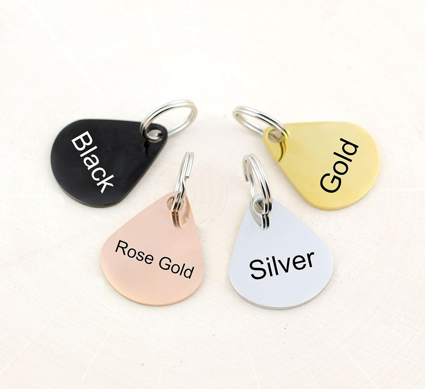 Custom Dog Tags, Double Sided Engraved Stainless Steel Pet Id Tags for Dogs, Cat & Dog Collar Charm Microchips, Lightweight Sturdy Cute Cat Id Tags, Personalized Dog (Gold, Front 9)