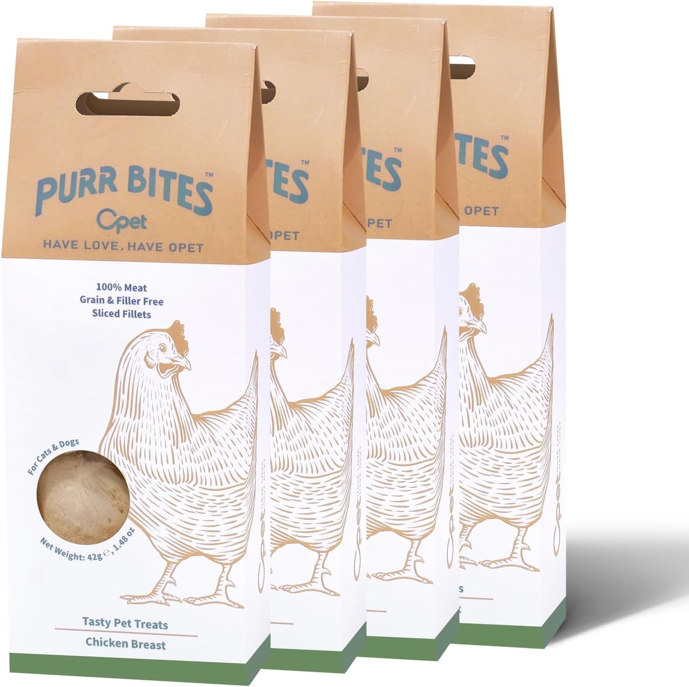 OPET Freeze Dried Chicken Cat Treats, Single Ingredient Grain Free High Protein Pet Food for Cats and Dogs, Healthy Training Snacks, Freeze Dried Cat Food (Chicken Breast, 5.92 Ounce)