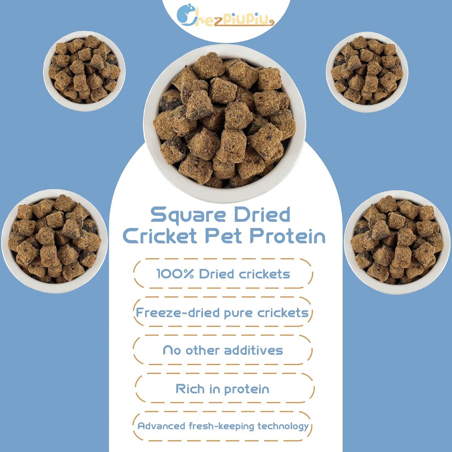 Naturals Freeze-Dried Cricket & Lizards Food Compressed Squares-Bite-Sized for Bearded Dragons, Wild Birds, Chicken, Fish & Reptiles 5.82 OZ