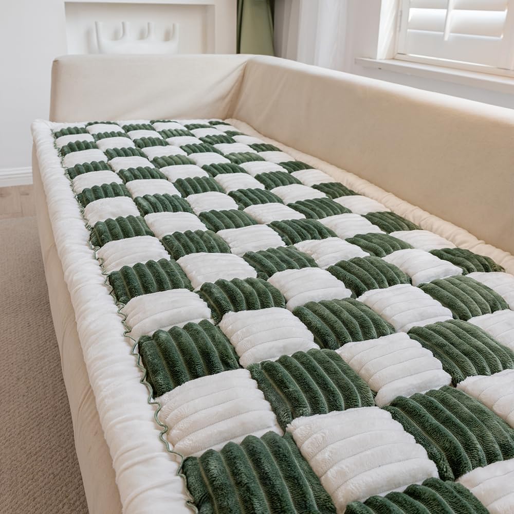 Couch Cover for Dogs Washable, Sofa Cover Protector, Couch Covers for 3 Cushion Couch Sofa Pet Friendly, Soft, Non Slip (Dark Green, 27.6 x 70.9 Inch)