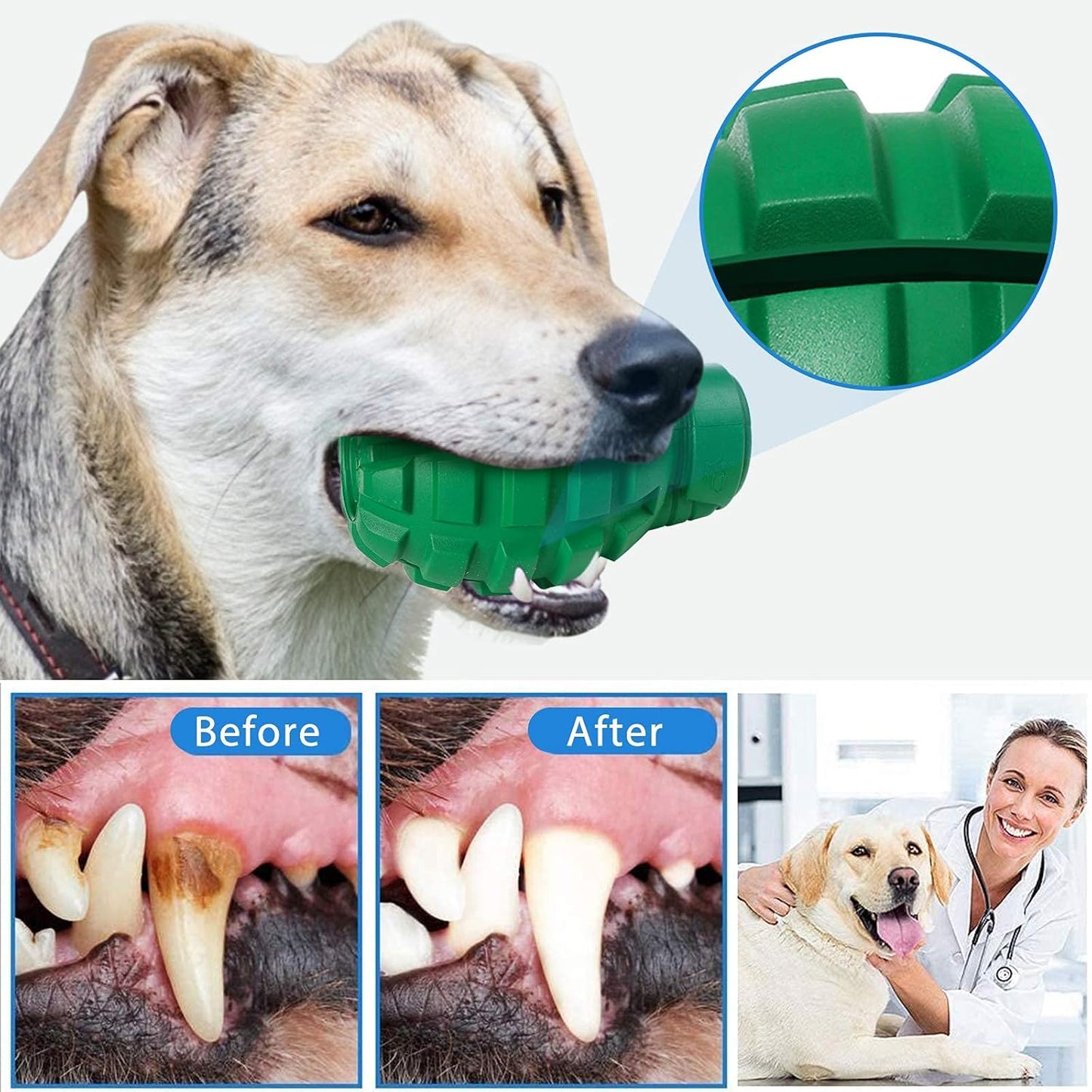 Indestructible Dog Toys for Aggressive Chewers - Heavy Duty, Durable Toys for Large Dogs (Green)