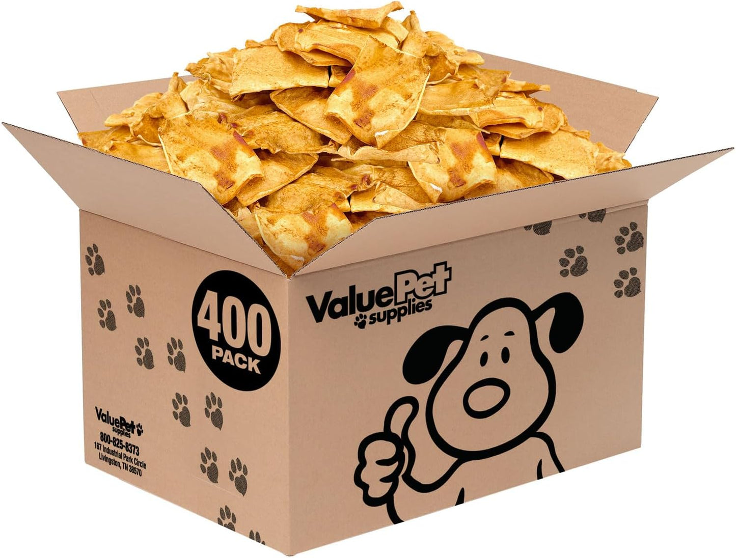 ValueBull USA Rawhide Chips, Chicken Infused, 400 Count Wholesale Pack - Natural & Safe, USA Beef Hide, Long Lasting, Chemical Free, No Artificial Flavors