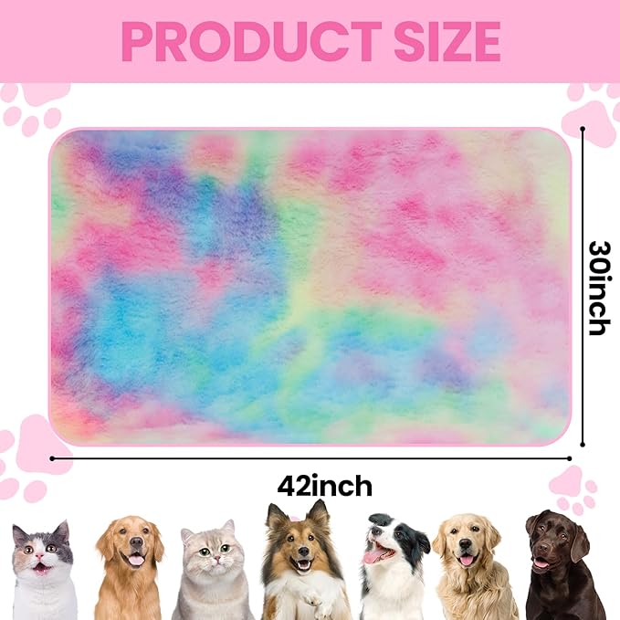Dog Blanket Pet Puppy Blankets Calming Blanket for Small, Medium, Large Dogs Warm Sleep Mat Flannel Blanket for Dogs Puppy Guinea Pig (Gradient Color, 42"×30")