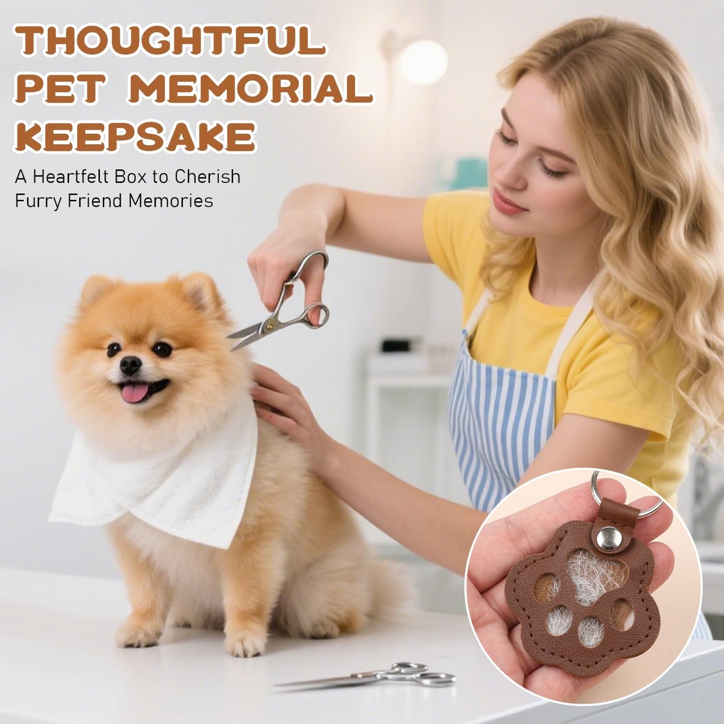 Dog Fur Storage Keychain,Cat Paw Shaped Keychains,Cute Leather Paw Keychain Pet Hair Keepsake Keyring, Pet Memorial Gifts for Bag Purse Paws Charm Key Holder（5pcs）