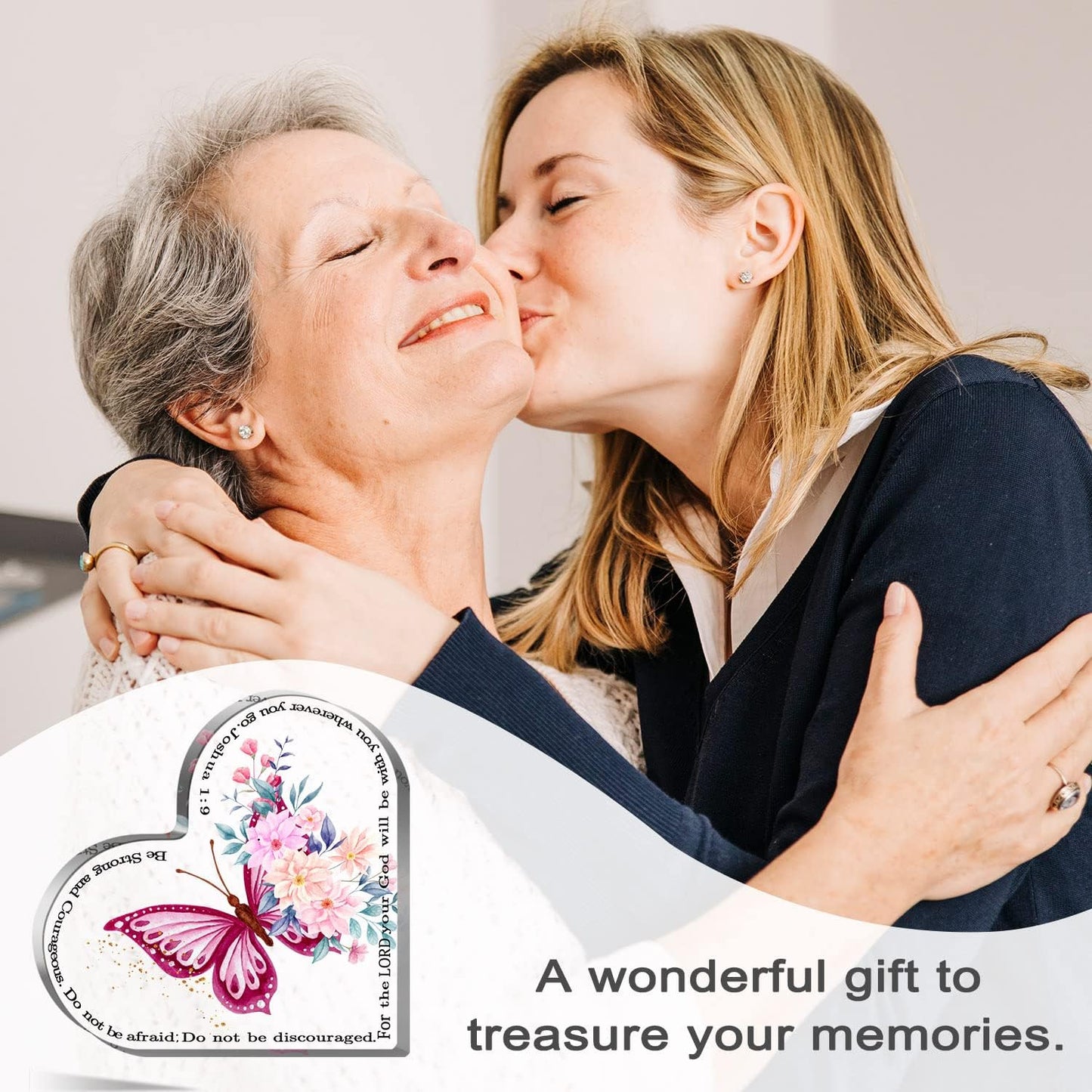 Christian Gifts for Women, Inspirational Christian Gifts, Paperweight Keepsake,Prayer Room Decor Acrylic Hearts Decoration for Friend Home Office