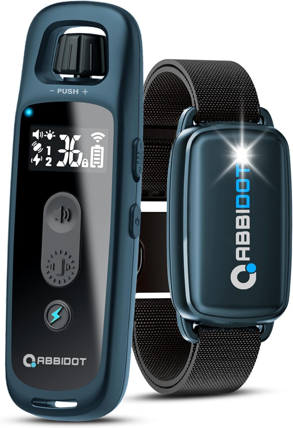 ABBIDOT Dog Shock Collar, 3300 FT Dog Training Collar with Remote, IPX7 Waterproof with 4 Training Modes, Rechargeable E-Collar for Small Medium Large Dogs (5-120 lbs)