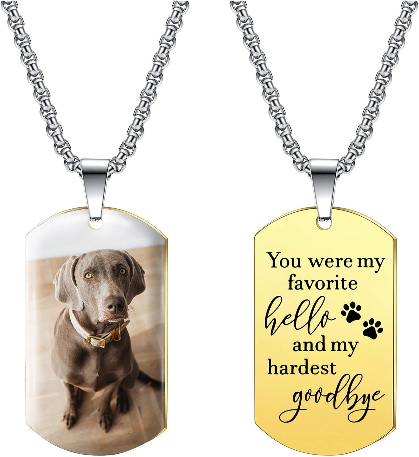 Funnylife Custom Pet Memorial Necklace - Dog Loss Gift - Sympathy for Pet Loss