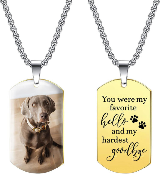 Funnylife Custom Pet Memorial Necklace - Dog Loss Gift - Sympathy for Pet Loss