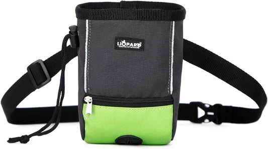 LIOPARD Treat Training Pouch for Dogs, Pet Treat Pouch, Dog Treat Pouches, Dog Treat Bag, Dog Training Treat Bag, Slanted Opening, Ideal for Dog Walking & Training (Green)