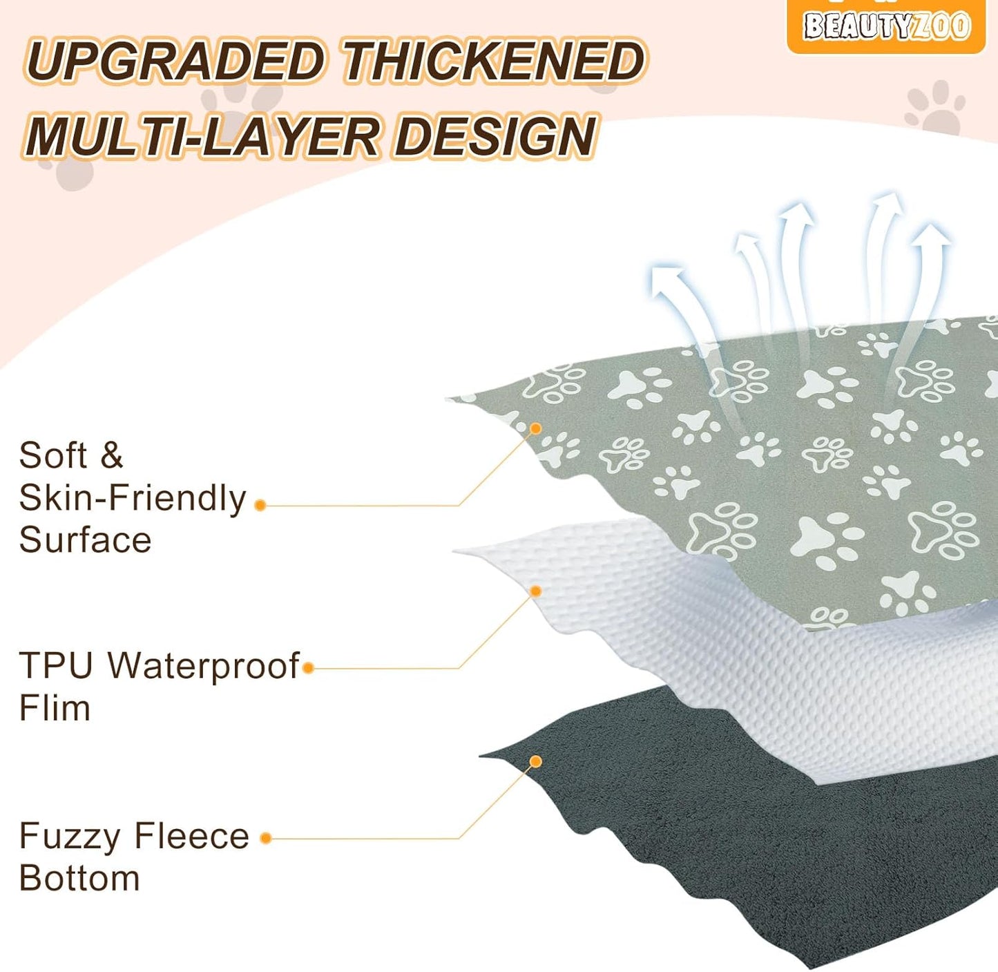 BEAUTYZOO 4 Pack Guinea Pig Cage Liners, Washable Reversible Fleece Guinea Pig Bedding, Waterproof Super Absorbent Pee Pads for Small Animals Rabbit Hamster Bunny - 12"x12" Grey