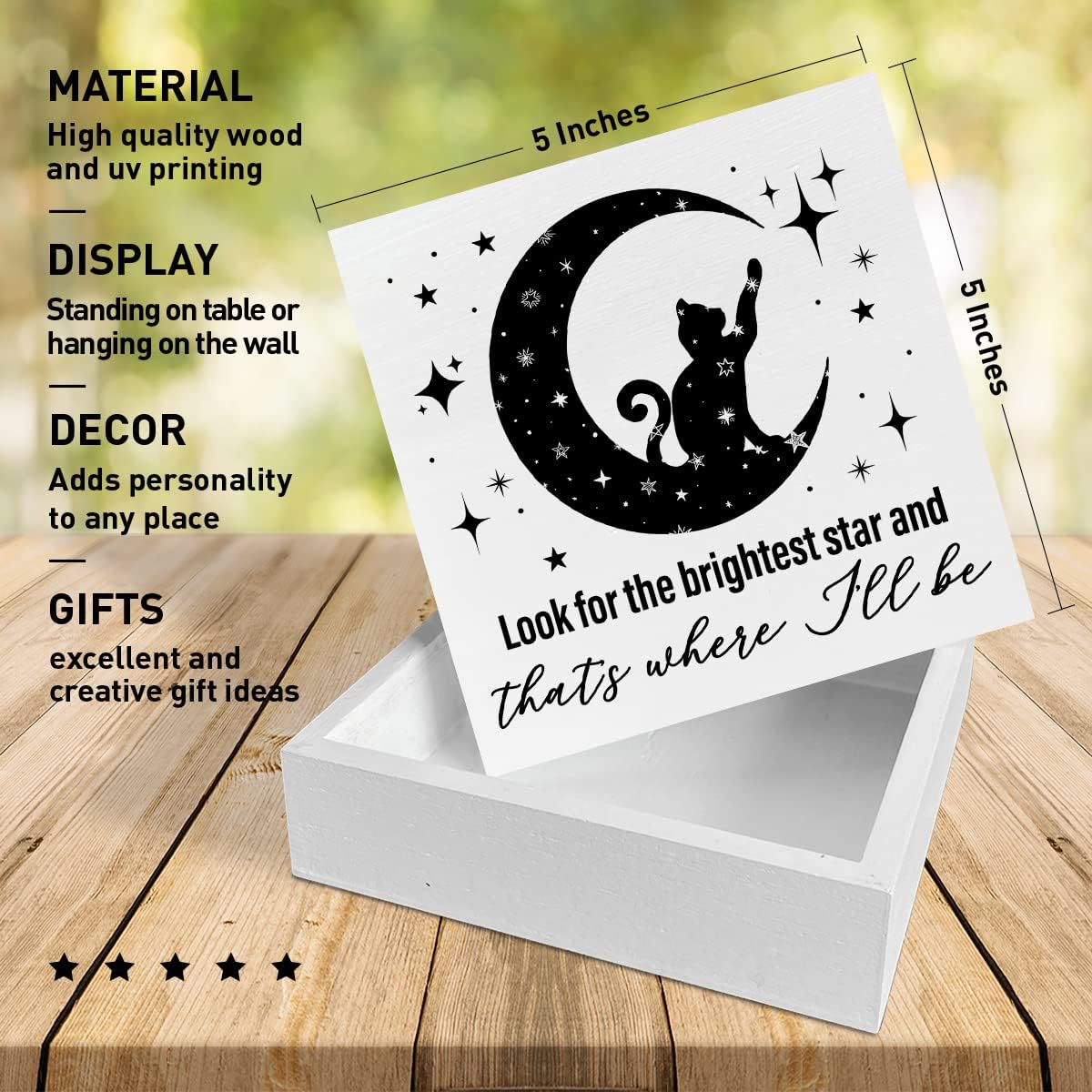 Memorial Gifts for Lose of Cat, Pet Sympathy Gifts Remembrance Gifts Loss of Cat Bereavement Gifts, That's Where I'll Be, Pet Memorial Desk Decor Wooden Box Sign