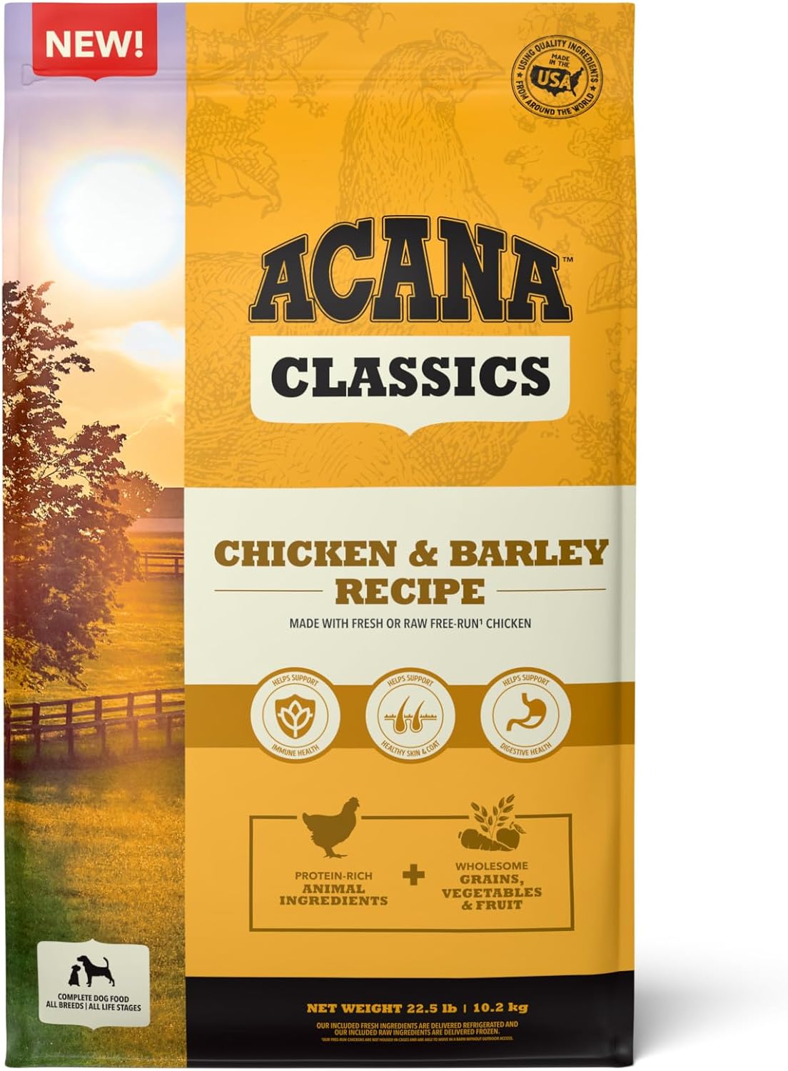 ACANA Classics Dry Dog Food Chicken and Barley Recipe 22.5lb Bag