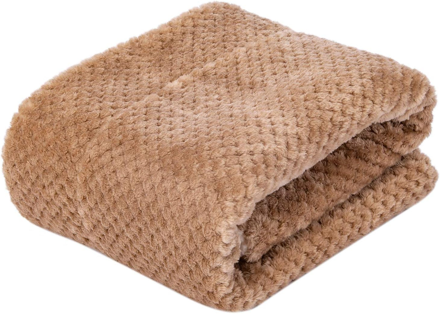 DW-Mocha Fuzzy Dog, Cat & Pet Blanket - Warm & Soft Plush Fleece Receiving Blanket for Dog Bed, Cat Bed, Couch, Sofa, Travel & Outdoor, Camping (24" x 32")