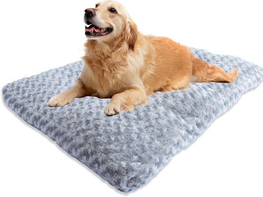 Dog Bed Washable Pet Bed,Dog Crate Bed Washable Cushion with Anti-Slip Bottom,Calming Anti-Anxiety Pet Bed with Non-Slip Bottom for Small&Medium&Large Dogs and Cat,Grey(44.5''X32.7''X9.8'')
