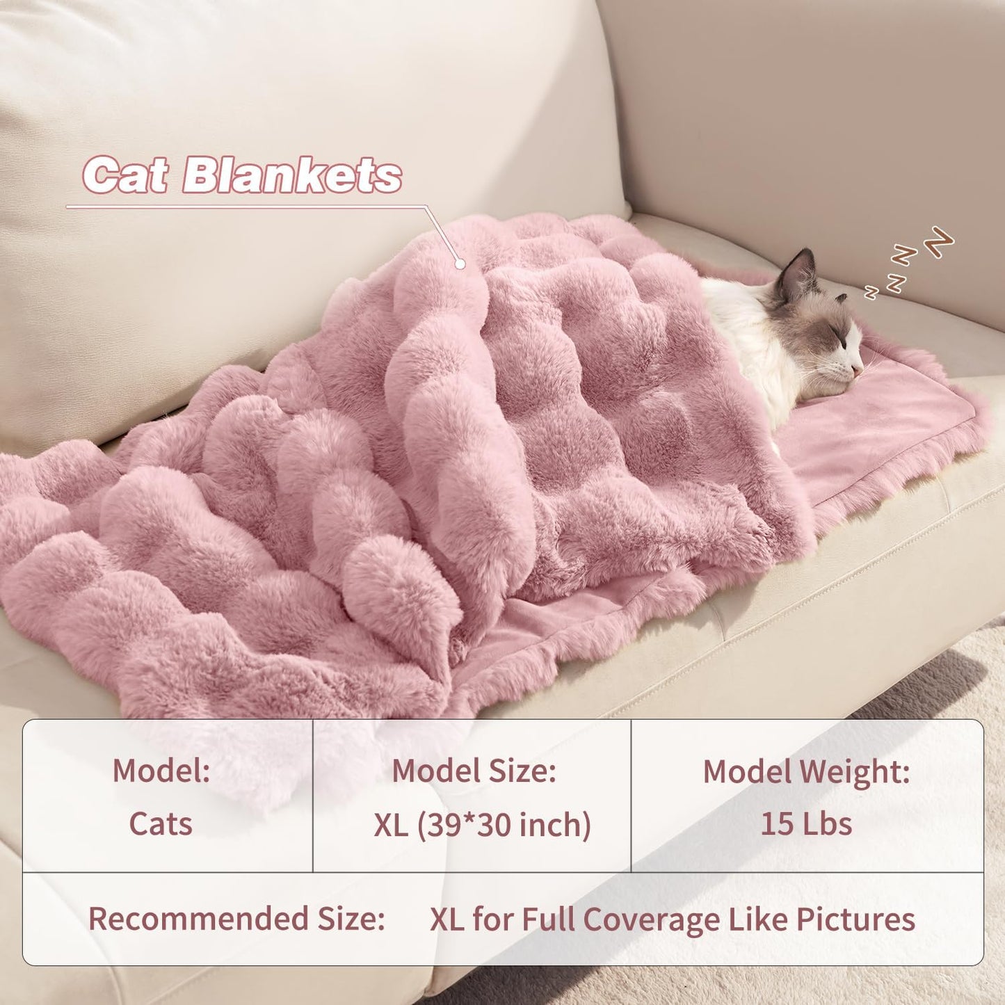 Dog Blanket Ultra Soft Fuzzy Faux Fur Cat Blankets for Indoor Cats Ultra Soft Plush Faux Fur Machine Washable Reversible Pet Throw Protector for Couch Furniture 39"X 30" Pink