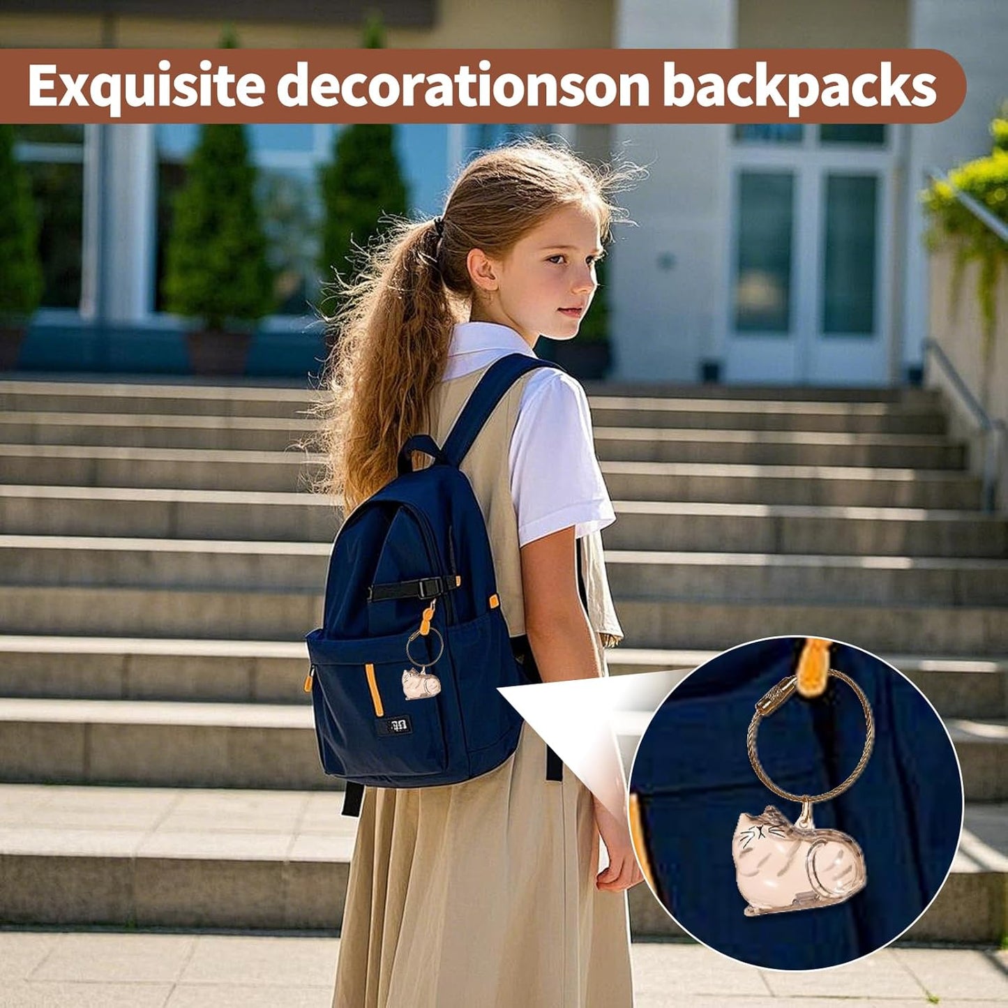 6 Pcs Cat Fur Charm Keepsake Keychain Pet Hair Memorial Capsule Portable Acrylic Memory Pendant for Cat Lovers