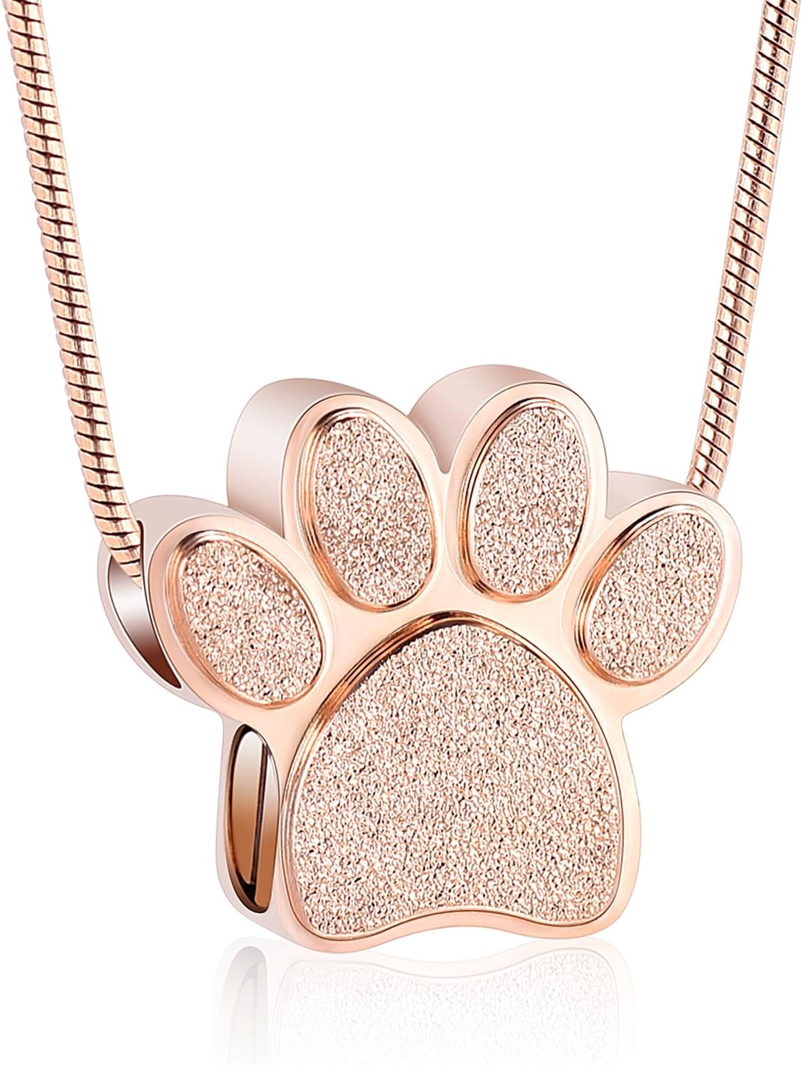 Pet Urns For Dogs/Cats - Pet Ashes Necklace - Paw Print Urn Necklace with Mini Keepsake Urn Memorial Ash Jewelry
