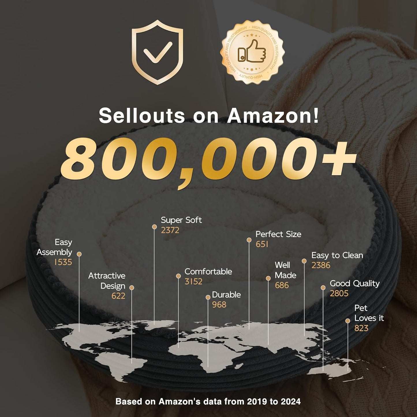 Love's cabin Round Donut Cat and Dog Cushion Bed, 25in Pet Bed for Small or Medium Dogs, Anti-Slip & Water-Resistant Bottom, Soft Durable Fabric Pet Beds, Washable Calming Cat Bed Orange Stripe