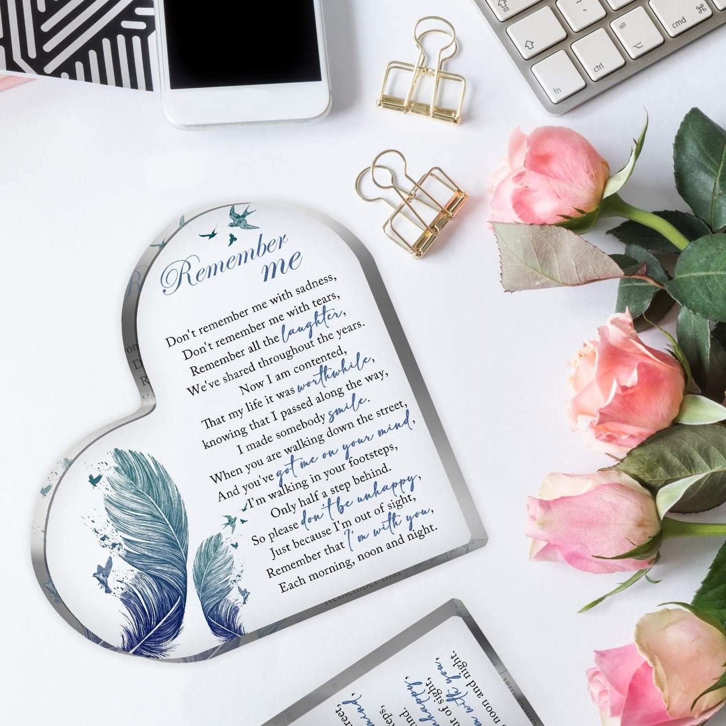 Sympathy Gift, Loss of Loved One Loss of Family Member Condolence Gifts, Condolence Gift for Loss of Loved One, Sentimental Gifts for Home, Bereavement Gift Acrylic Heart Sympathy Memorial Remember Me