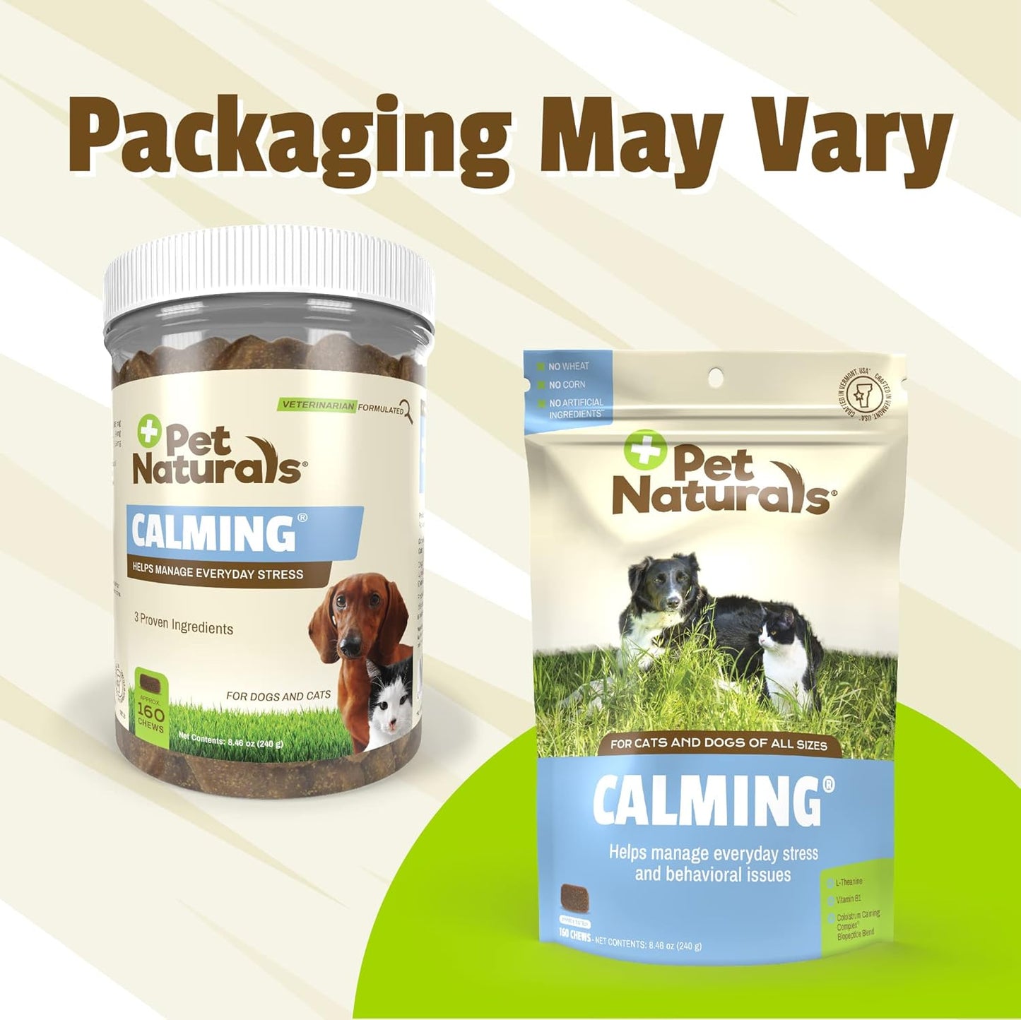Pet Naturals Calming Chews for Dogs with Naturally Sourced Ingredients for Thunder, Quiet Moments at Home, Barking Calming Treats, Chicken Flavor, 160 Chews