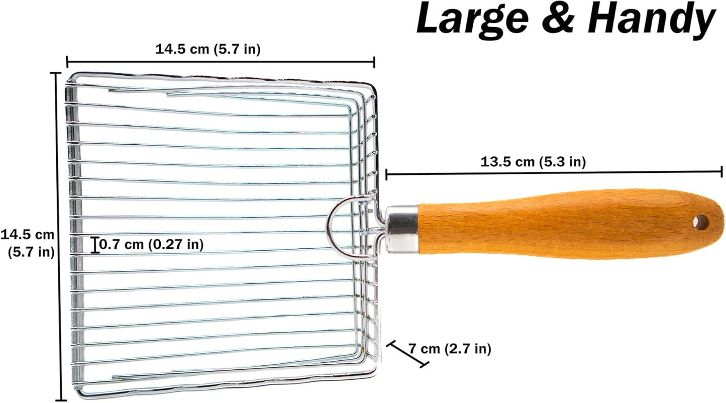 Cat Litter Scoop, Kitty Litter Scooper Metal, Deep Shovel, Wood Handle, Litter Box Fast Sifting for Cats and Kittens