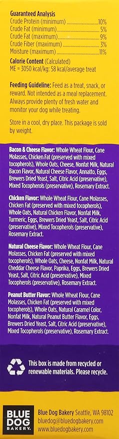 Blue Dog Bakery Natural Dog Treats, More Crunch Large, Assorted Flavors, 18oz Box, 1 Box