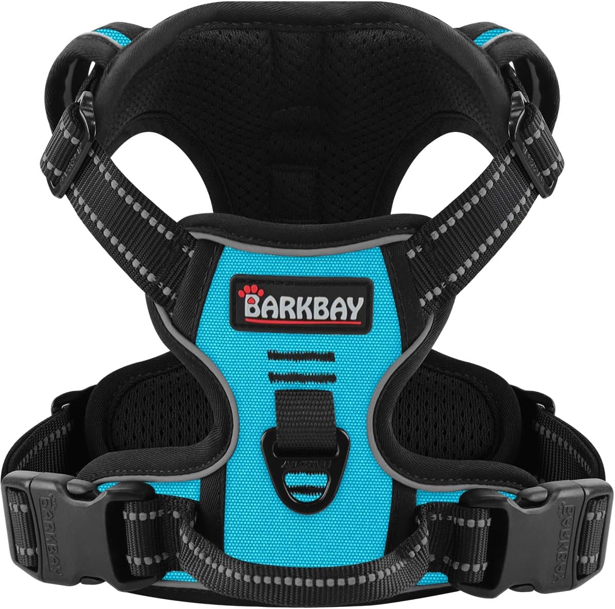 BARKBAY Dog Harness No Pull for Large Dogs - Adjustable, Reflective, Comfortable, No Choke, Heavy-Duty - Perfect for Outdoor Training, Walking, and Hiking - Strong & Durable - L & Blue