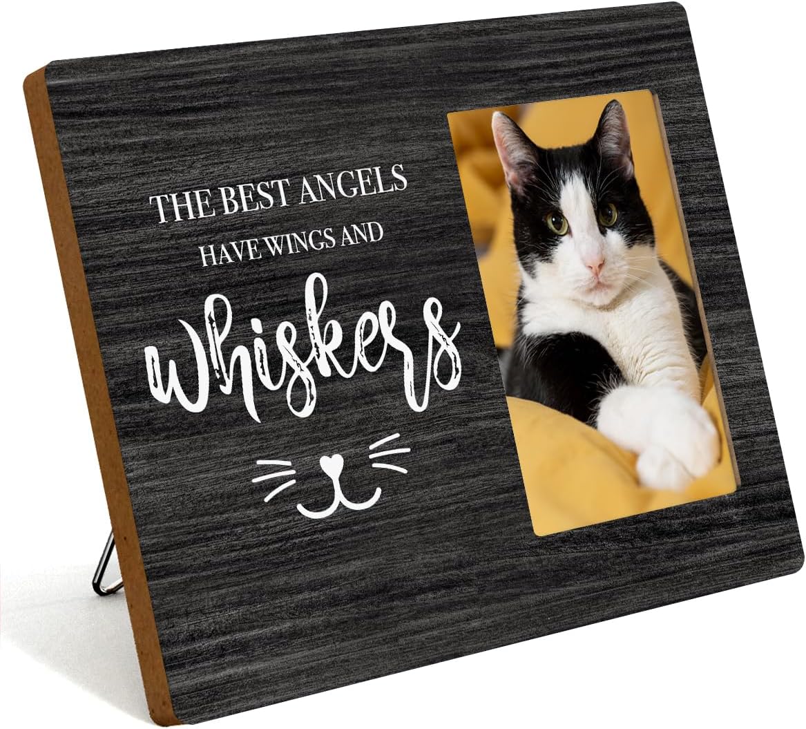 IAXIC Cat Memorial Photo Frame - Sympathy Gift for Pet Loss, Remembrance Gift for Desk or Table Decor