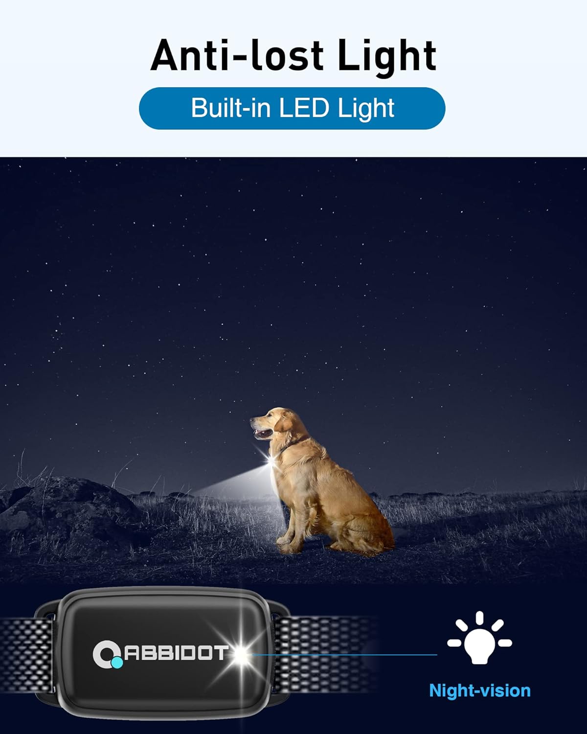 ABBIDOT Dog Shock Collar, 3300 FT Dog Training Collar with Remote, IPX7 Waterproof with 4 Training Modes, Rechargeable E-Collar for Small Medium Large Dogs (5-120 lbs)