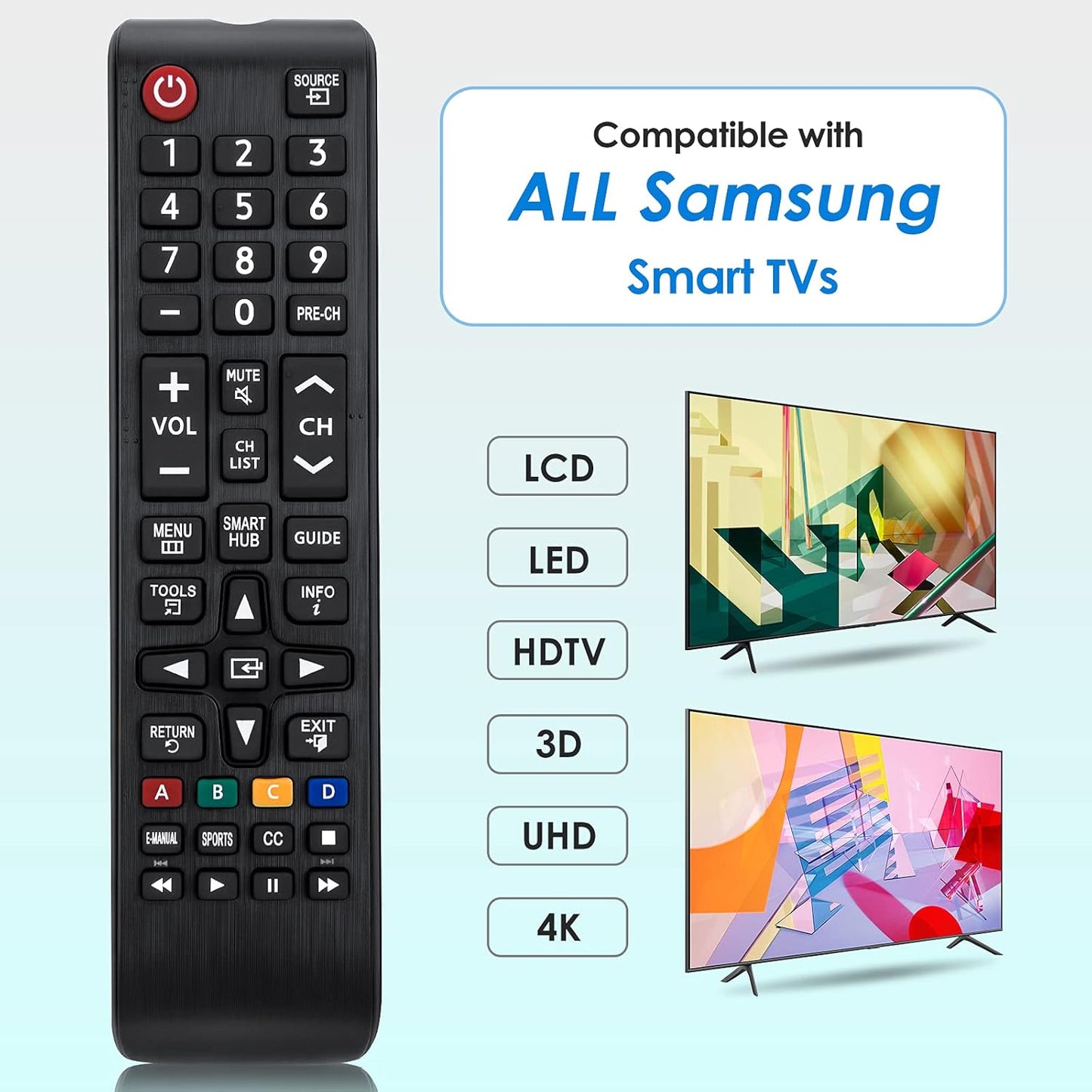 for Samsung-TV-Remote All Samsung LCD LED HDTV 3D Smart TVs by Angrox