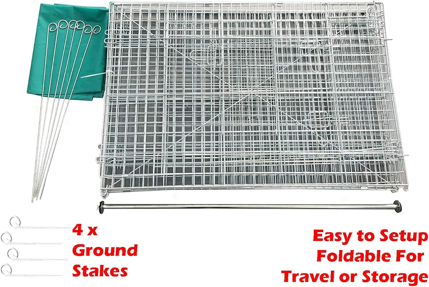 71" x 30" NO Rust Stainless Galvanized Steel Foldable Outdoor Indoor Chicken Coop Run Metal Pet Hutch Enclosure Small Animal Playpen Waterproof Cover for Rabbits Chickens