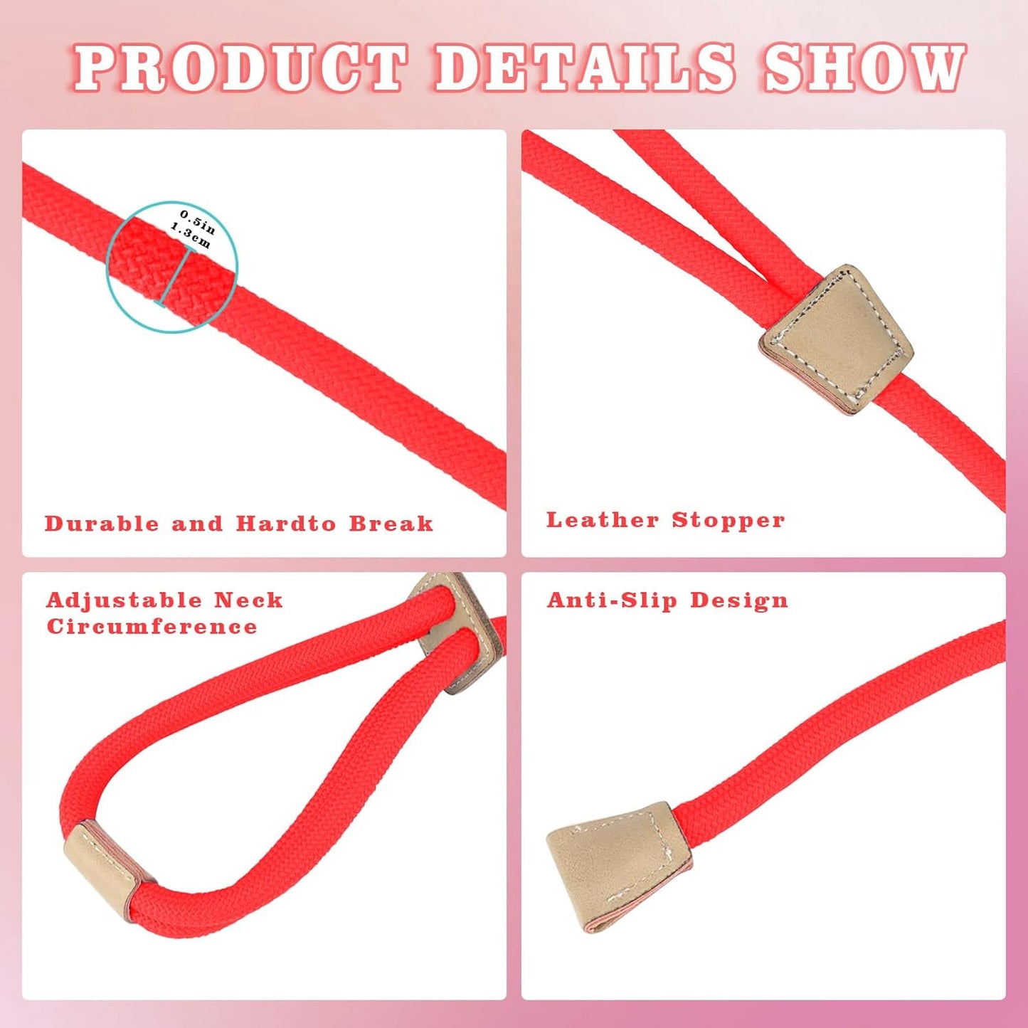 Mini Pig Harness & Leash, Adjustable 8 Feet Long Rope for Small to Medium Pet Pigs