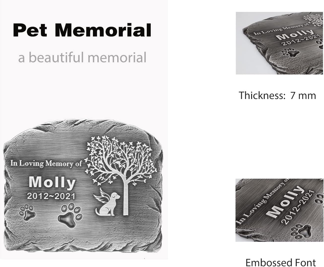 Docvania Pet Memorial Stone Cat Dog Memorial Personalized Grave Markers Customized Grave Markers with Name are a Sympathy Gift for the Loss of a Pet (Acrylic)