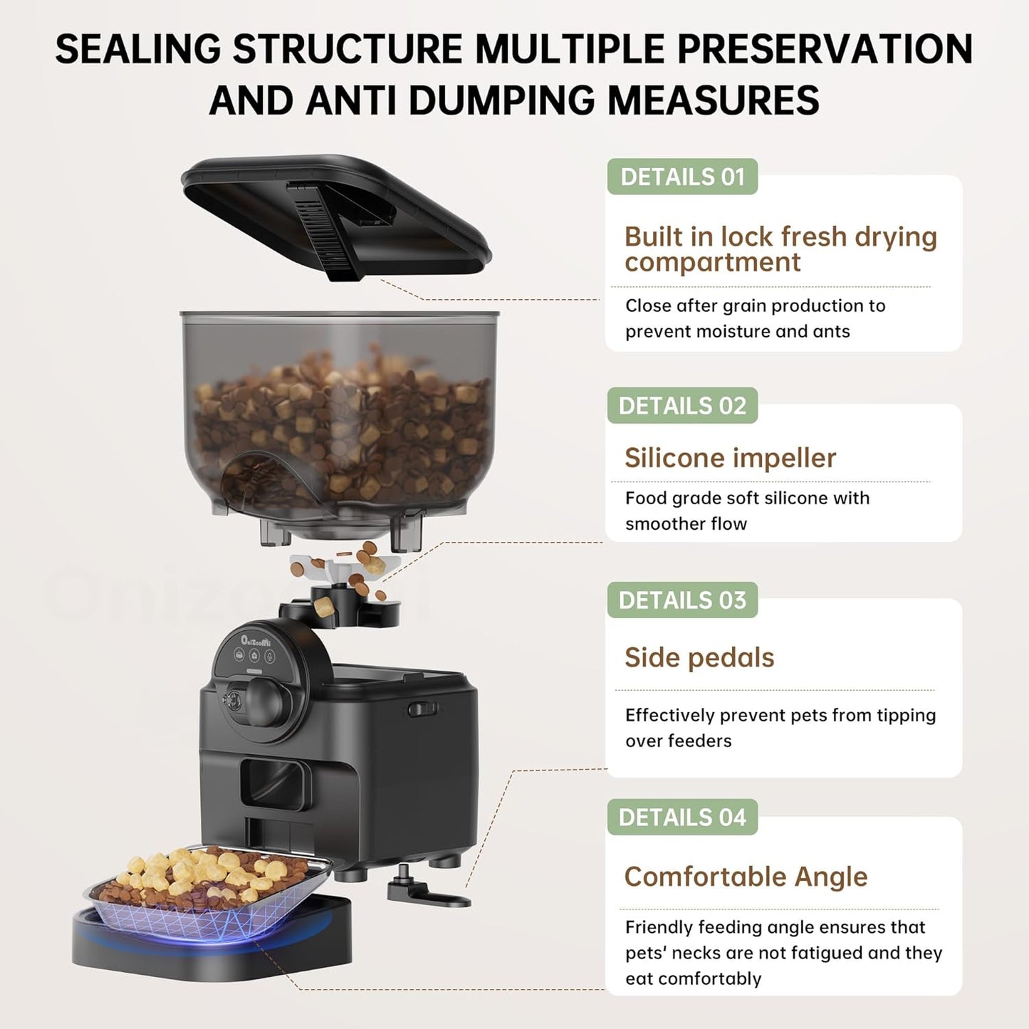 Automatic Pet Feeder for Cat and Dog - 6L Auto Cats Food Dispenser with Camera - WiFi App Control Smart Feeders with Timed - Dogs Feeding Station with 15-Day Battery Life After Power Off